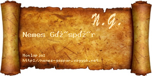 Nemes Gáspár névjegykártya
